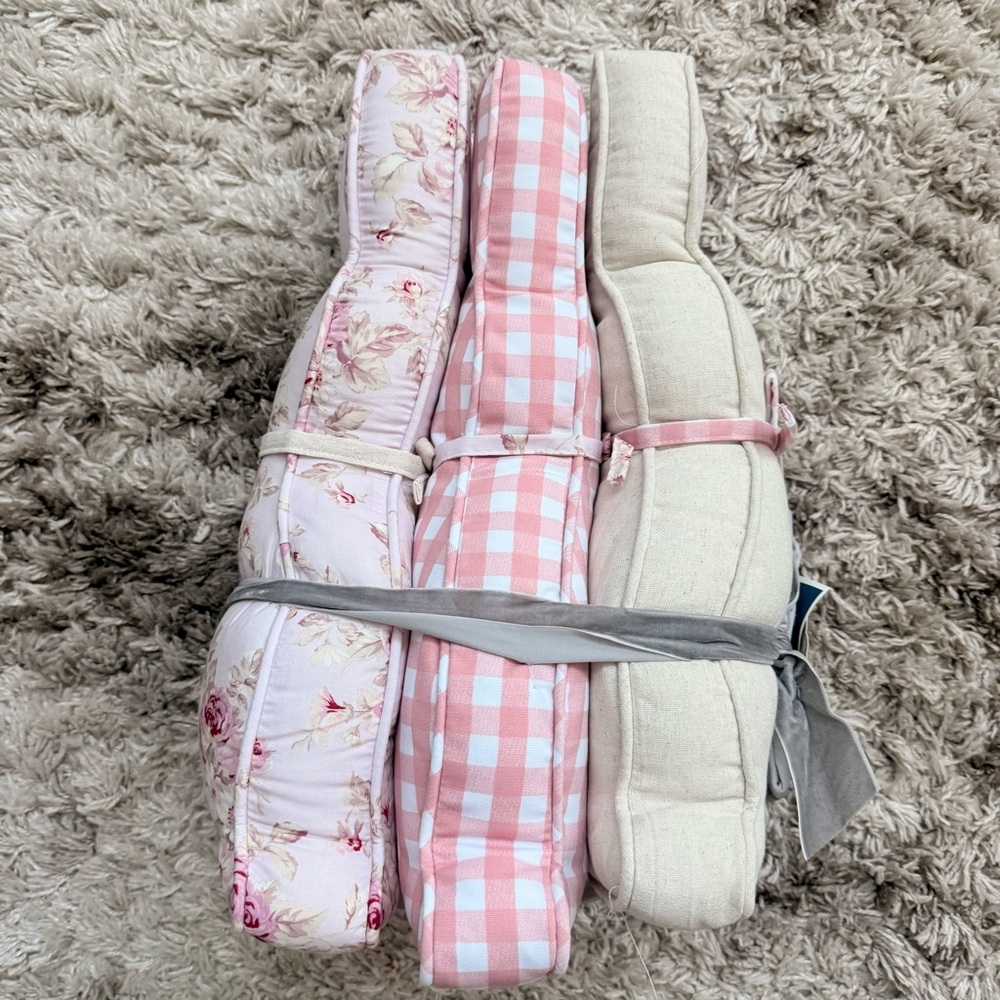 Boho Shabby Chic Plush Bunny Pillows and Speckled Wooden Eggs - Picture 10 of 10